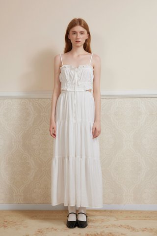 Aster Longline Dress in White