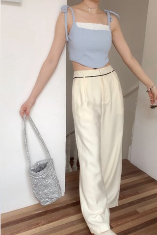 Peggy Contrast Trousers in White