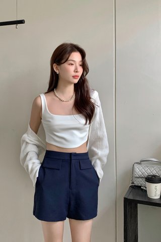 Sher 3.0 Square-Neck Crop Top in White