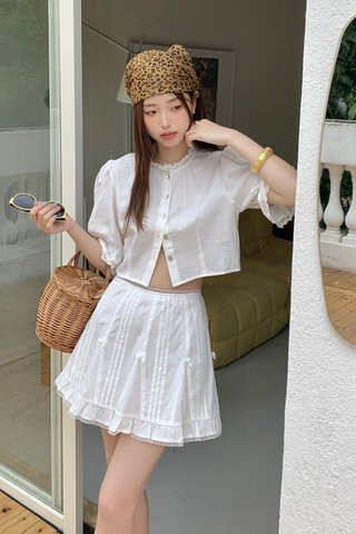 Emily Crochet Lace Blouse in White