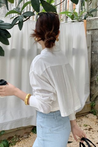Louis Cropped Blouse in White