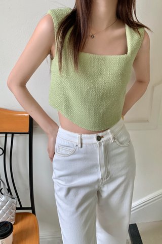 Coco Tweed Top in Green