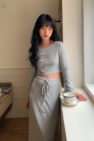 Melina Bell Sleeve Top in Grey