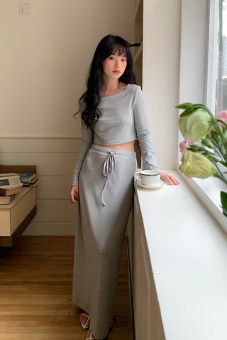 Melina Longline Skirt in Grey