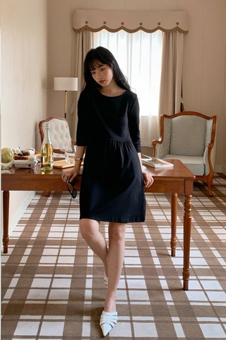 Adley Flared Dress in Black