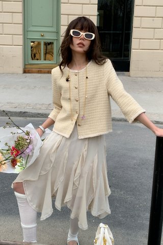 Vander Tweed Blouse in Yellow