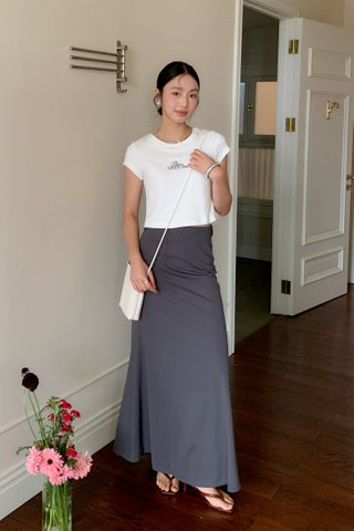 Doe Tencel Wool Skirt in Grey