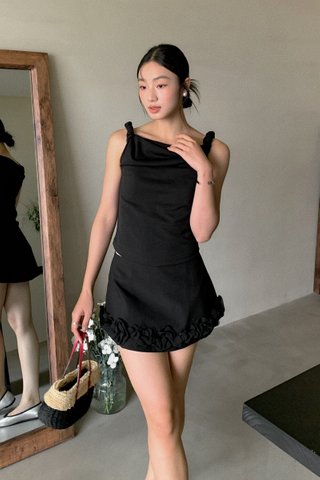 Althea Floral Skort in Black