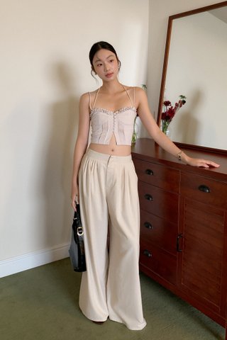 Sandy Pleated Trousers in Sand