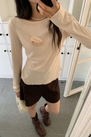 Flower Mesh Top in Blush