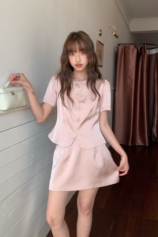 Fú Satin Skort in Pink