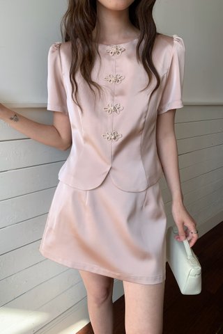 Fú Satin Skort in Pink