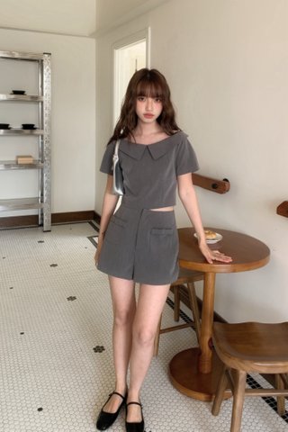 Jennie Ribbon Shorts in Grey
