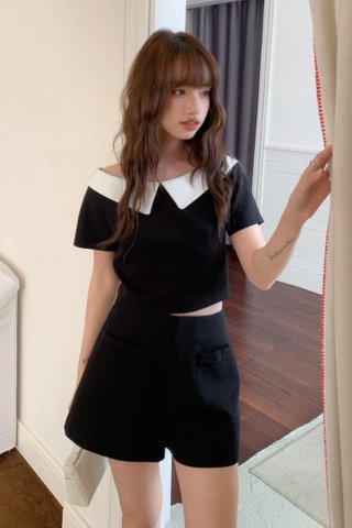 Jennie Ribbon Shorts in Black