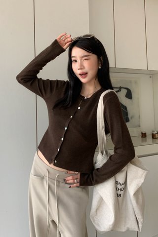 Emely Knit Cardigan in Brown