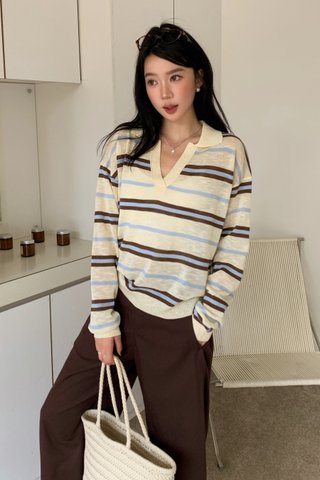 Ella Stripe Knit Top in Yellow