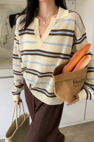 Ella Stripe Knit Top in Yellow