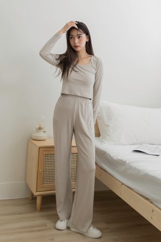 Livvy Wide Leg Trousers in Khakis